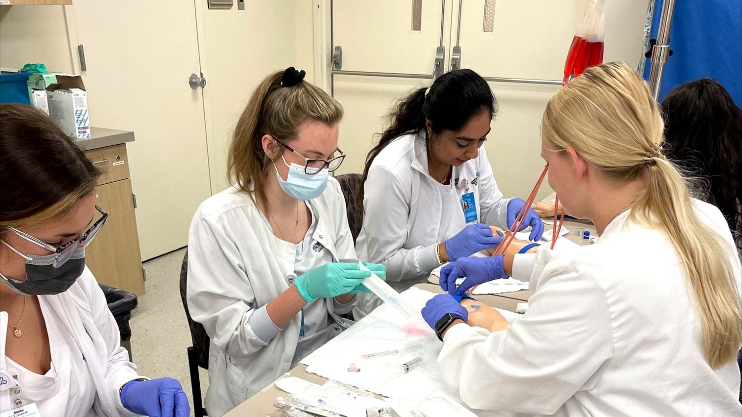Nursing students participating in class activity